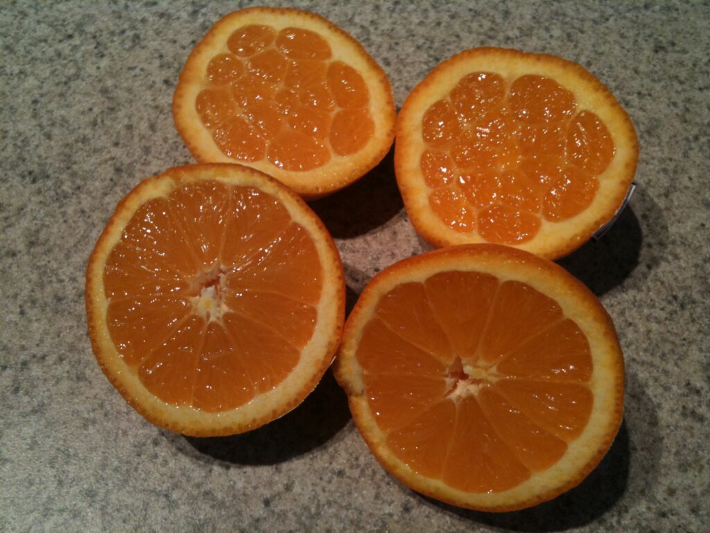 Strange and less strange oranges